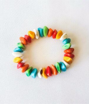 Bracelet ivoire coloré