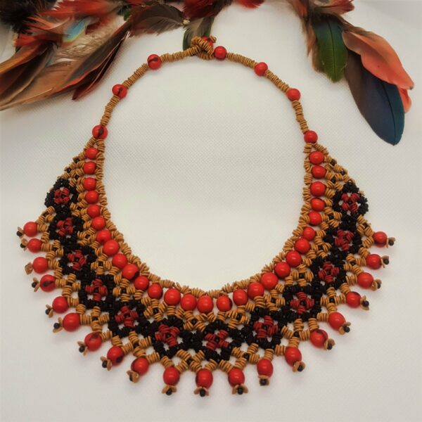 Collier tribal rouge – Image 2