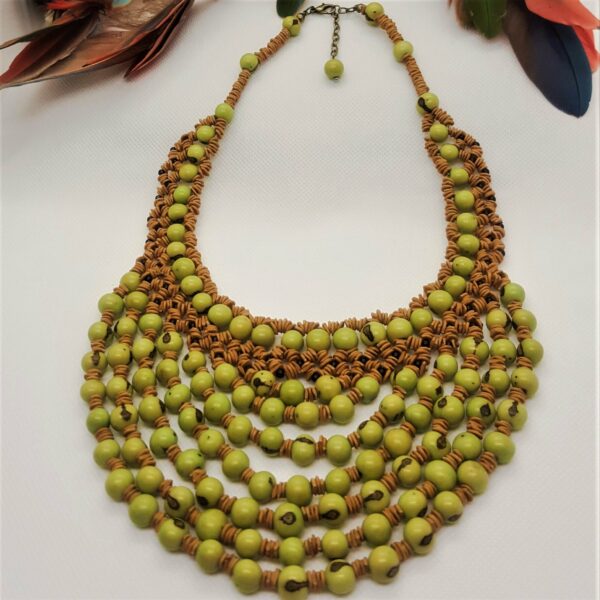 Collier tribal vert citron – Image 2