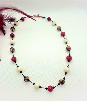 Collier blanc & rouge