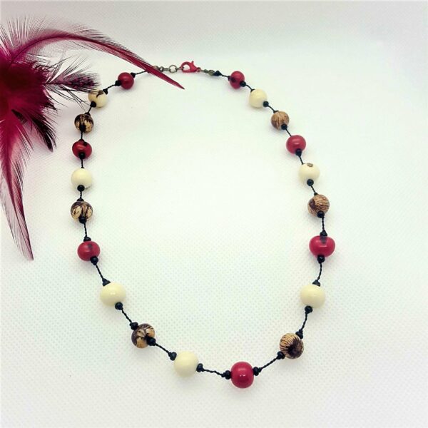 Collier blanc & rouge