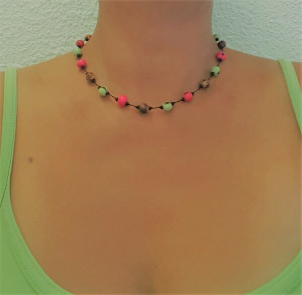 Collier rose & vert – Image 2