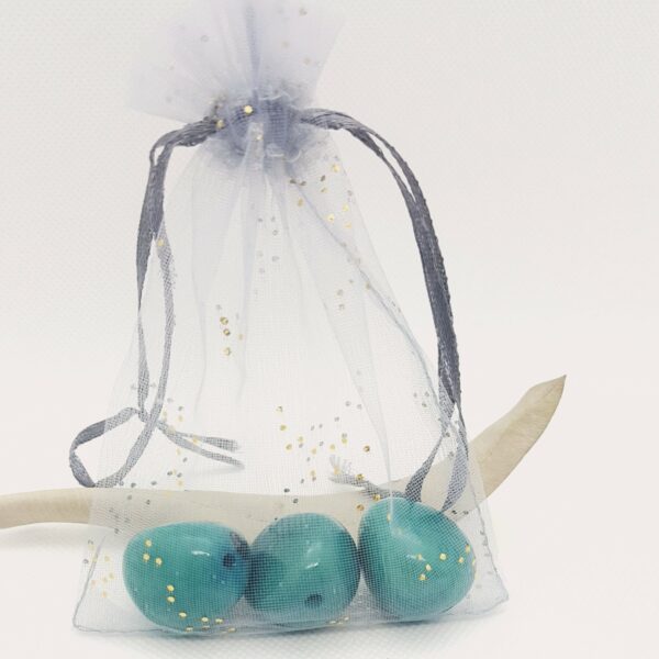 ivoire végétal /Jarina entière bleu turquoise – Image 6