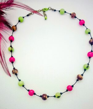 Collier rose & vert