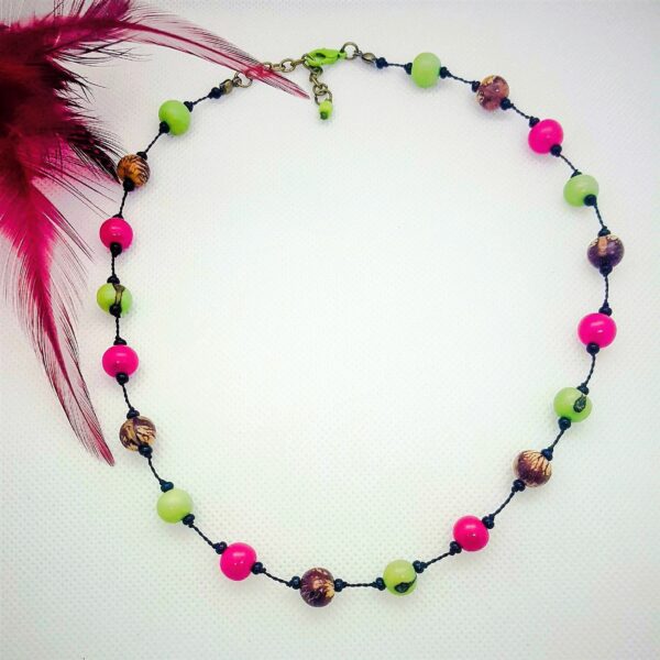 Collier rose & vert