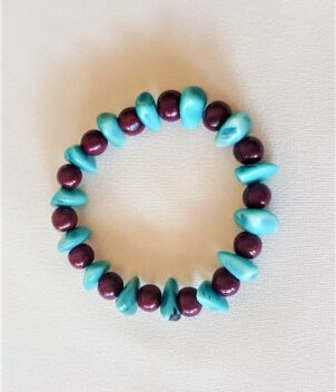 Bracelet bleu mauve