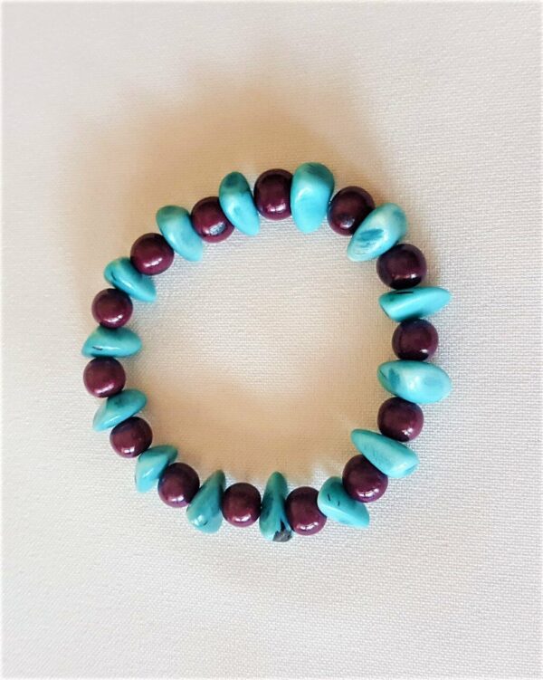 Bracelet bleu mauve