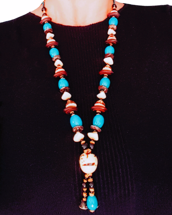 Collier long bleu – Image 2